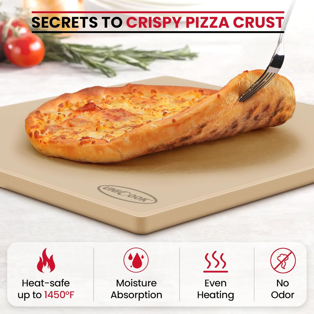Unicook Extra Large Pizza Stone 18 Inch, Square Baking Stone for Oven ...
